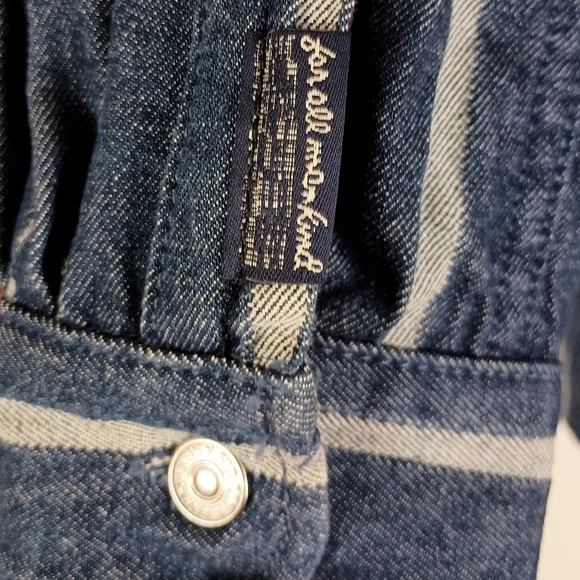 7 For All Mankind Denim Stripe Shirt Dress - Picture 9 of 11